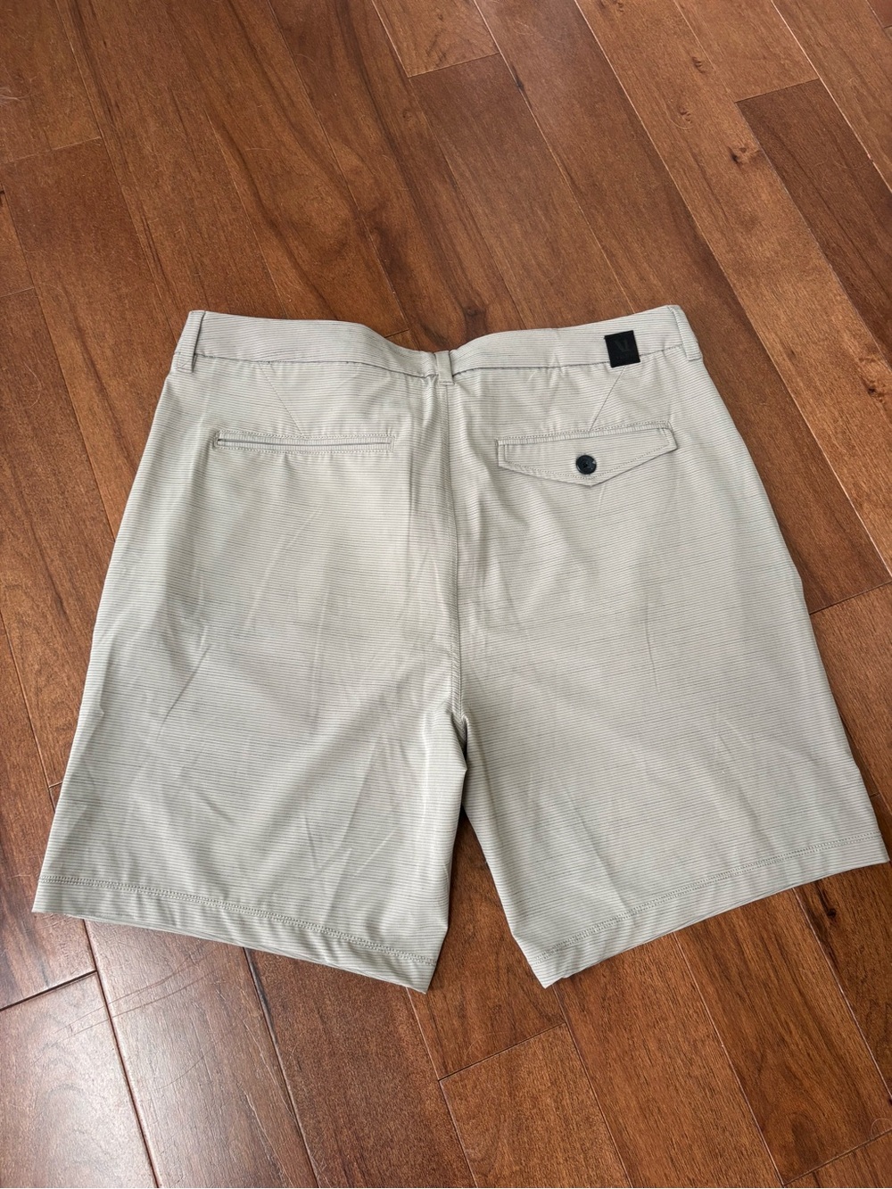 Vuori Men's Light Khaki Performance Flat-Front Shorts - Picture 5 of 7